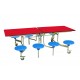 Rectangular Mobile Folding Table with 8 Seats